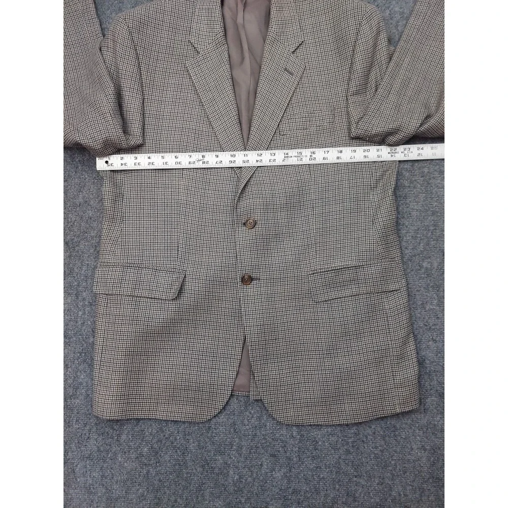 Chaps Ralph Lauren‎ Blazer Mens 42 R Brown Plaid Silk Wool 2 Button Sportcoat